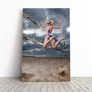 Big Box Art - Beach Volleyball - 20x14 Inch - Multi-Colour - Canvas Print Big Box Art - Beach Volleyball - 20x14 Inch - Multi-Colour - Canvas Print