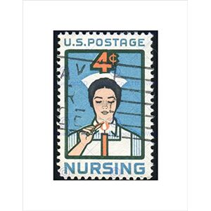 Wee Blue Coo POSTAGE STAMP NURSING USA VINTAGE BLACK FRAME FRAMED ART PRINT PICTURE B12X8123 Wee Blue Coo POSTAGE STAMP NURSING USA VINTAGE BLACK FRAME FRAMED ART PRINT PICTURE B12X8123