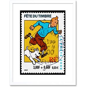 Wee Blue Coo Postage Stamp France Euro Tintin Snowy Herge Postmarked Framed Wall Art Print Wee Blue Coo Postage Stamp France Euro Tintin Snowy Herge Postmarked Framed Wall Art Print