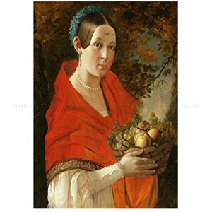 Wee Blue Coo Painting Portrait Study Khrutsky Lady Fruit Basket Wall Art Print Wee Blue Coo Painting Portrait Study Khrutsky Lady Fruit Basket Wall Art Print
