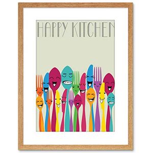 Wee Blue Coo Happy Colourful Cutlery Kitchen Food Photo Framed Wall Art Print Wee Blue Coo Happy Colourful Cutlery Kitchen Food Photo Framed Wall Art Print
