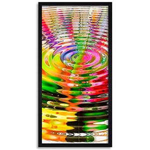 Wee Blue Coo Colourful Liquid Reflection Ripples Long Panel Framed Wall Art Print Wee Blue Coo Colourful Liquid Reflection Ripples Long Panel Framed Wall Art Print
