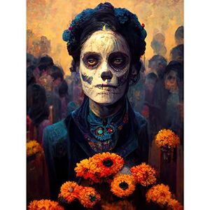 Doppelganger33 LTD Day Of Dead Skull Marigold Flowers Large Wall Art Poster Print Thick Paper 18X24 Inch Doppelganger33 LTD Day Of Dead Skull Marigold Flowers Large Wall Art Poster Print Thick Paper 18X24 Inch