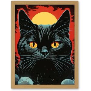 Artery8 In the Shadow of the Celestial Black Cat Vintage Pulp Art Sci-Fi Cover Artwork Red Yellow Blue Solar Eclipse Artwork Framed Wall Art Print 18X24 Inch Artery8 In the Shadow of the Celestial Black Cat Vintage Pulp Art Sci-Fi Cover Artwork Red Yellow Blue Solar Eclipse Artwork Framed Wall Art Print 18X24 Inch