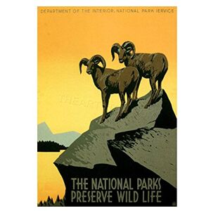 Wee Blue Coo Vintage Ad National Park Preserve Wildlife Goat Usa Wall Art Print Wee Blue Coo Vintage Ad National Park Preserve Wildlife Goat Usa Wall Art Print