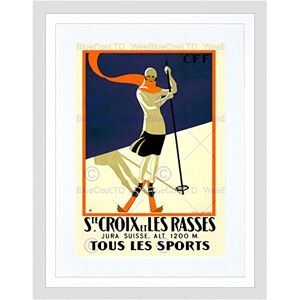 Wee Blue Coo Travel Winter Sport St Croix Switzerland Alpine Skiing Framed Wall Art Print Wee Blue Coo Travel Winter Sport St Croix Switzerland Alpine Skiing Framed Wall Art Print