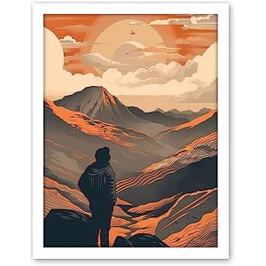 Artery8 Hike to the Top Hiker on Mountain Peak Landscape Artwork Framed Wall Art Print 18X24 Inch Artery8 Hike to the Top Hiker on Mountain Peak Landscape Artwork Framed Wall Art Print 18X24 Inch