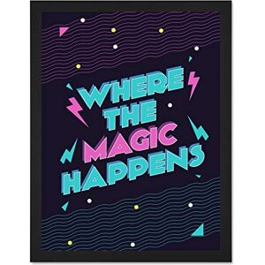 Wee Blue Coo Disco Kitchen Magic Happens Large Framed Art Print Wall Poster 18x24 inch Wee Blue Coo Disco Kitchen Magic Happens Large Framed Art Print Wall Poster 18x24 inch