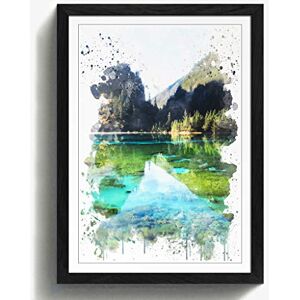 Arty Pie Framed Print Black A2 (24.5x18 Inch) Beautiful Lake and Mountain Landscape V3, Wood, Multi-Colour, 60 x 42 x 2 cm Arty Pie Framed Print Black A2 (24.5x18 Inch) Beautiful Lake and Mountain Landscape V3, Wood, Multi-Colour, 60 x 42 x 2 cm