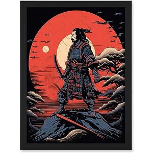Artery8 Samurai Master on Forest Hill Sunrise Landscape Rockabilly Americana 50s Artwork Framed A3 Wall Art Print Artery8 Samurai Master on Forest Hill Sunrise Landscape Rockabilly Americana 50s Artwork Framed A3 Wall Art Print