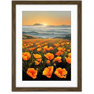 Doppelganger33 LTD Shoreline California Poppies At Sunrise Painting Artwork Framed Wall Art Print 18X24 Inch Doppelganger33 LTD Shoreline California Poppies At Sunrise Painting Artwork Framed Wall Art Print 18X24 Inch