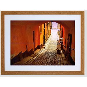 Wee Blue Coo Photo Cityscape Alley Arch Cobbled Terracotta Narrow Framed Wall Art Print Wee Blue Coo Photo Cityscape Alley Arch Cobbled Terracotta Narrow Framed Wall Art Print