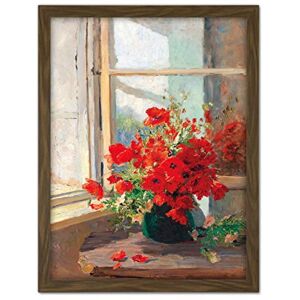 Artery8 Florian Bouquet Poppies Window Flowers Painting Artwork Framed Wall Art Print 18X24 Inch Artery8 Florian Bouquet Poppies Window Flowers Painting Artwork Framed Wall Art Print 18X24 Inch
