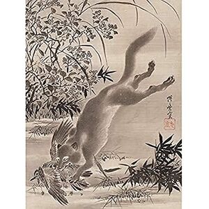 Fine Art Prints Kyosai Fox Catching Bird Japanese Painting Art Print Canvas Premium Wall Decor Poster Mural Fine Art Prints Kyosai Fox Catching Bird Japanese Painting Art Print Canvas Premium Wall Decor Poster Mural
