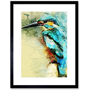 Wee Blue Coo Kingfisher Bird Painting Framed Wall Art Print Wee Blue Coo Kingfisher Bird Painting Framed Wall Art Print