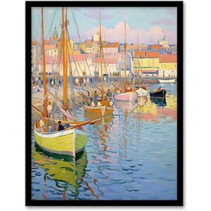 Artery8 Fishermen Rest Boats in the Harbour Oil Painting Pastel Colour Cuno Amiet Inspired Artwork Artwork Framed Wall Art Print 18X24 Inch Artery8 Fishermen Rest Boats in the Harbour Oil Painting Pastel Colour Cuno Amiet Inspired Artwork Artwork Framed Wall Art Print 18X24 Inch