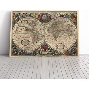 Big Box Art Canvas Print Wall Art Henricus Hondius II-Vintage World Map 2 Mounted & Stretched Box Frame Picture Home Decor for Kitchen, Living Room, Bedroom, Hallway, Multi-Colour, 20x14 Inch Big Box Art Canvas Print Wall Art Henricus Hondius II-Vintage World Map 2 Mounted & Stretched Box Frame Picture Home Decor for Kitchen, Living Room, Bedroom, Hallway, Multi-Colour, 20x14 Inch