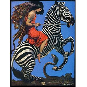 Fine Art Prints Benda Woman Riding Zebra Snake Painting Premium Wall Art Canvas Print 18X24 Inch Fine Art Prints Benda Woman Riding Zebra Snake Painting Premium Wall Art Canvas Print 18X24 Inch