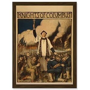 Wee Blue Coo World War Advert WW1 USA Knights Columbus Catholic Society Artwork Framed Wall Art Print A4 Wee Blue Coo World War Advert WW1 USA Knights Columbus Catholic Society Artwork Framed Wall Art Print A4