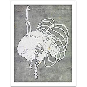 Artery8 Hokusai Skull Rib Cage Macabre Japanese Painting Artwork Framed Wall Art Print 18X24 Inch Artery8 Hokusai Skull Rib Cage Macabre Japanese Painting Artwork Framed Wall Art Print 18X24 Inch