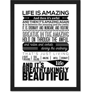 Fine Art Prints Motivational Life Amazing Awful Beautiful Large Framed Art Print Poster Wall Decor 18x24 inch Fine Art Prints Motivational Life Amazing Awful Beautiful Large Framed Art Print Poster Wall Decor 18x24 inch