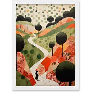 Artery8 Walk on the Countryside Hill Path Folk Art Oil Painting Red Orange Green Abstract Landscape Artwork Framed A3 Wall Art Print Artery8 Walk on the Countryside Hill Path Folk Art Oil Painting Red Orange Green Abstract Landscape Artwork Framed A3 Wall Art Print