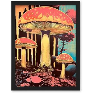 Artery8 Red Mushroom Fungi Pink Blue Bright Psychedelic Nature Kitchen Artwork Framed Wall Art Print 18X24 Inch Artery8 Red Mushroom Fungi Pink Blue Bright Psychedelic Nature Kitchen Artwork Framed Wall Art Print 18X24 Inch