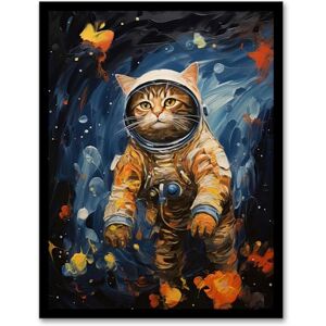 Artery8 Ground Control To Ginger Tom Artwork Fun Space Cat Oil Painting Artwork Framed Wall Art Print A4 Artery8 Ground Control To Ginger Tom Artwork Fun Space Cat Oil Painting Artwork Framed Wall Art Print A4