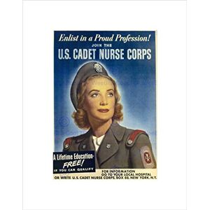 Wee Blue Coo War WW2 Recruit Enlist Nurse Vintage Advert Wall Art Print Wee Blue Coo War WW2 Recruit Enlist Nurse Vintage Advert Wall Art Print