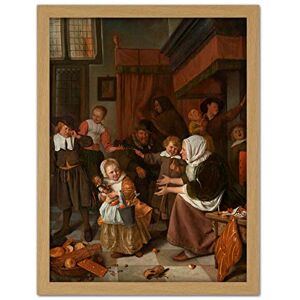 Artery8 Steen The Feast Of St Nicholas Children Painting Artwork Framed Wall Art Print 18X24 Inch Artery8 Steen The Feast Of St Nicholas Children Painting Artwork Framed Wall Art Print 18X24 Inch