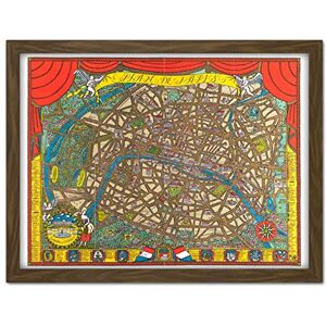 Fine Art Prints Karasz 1927 Pictorial Map Paris City Highlights Artwork Framed Wall Art Print 18X24 Inch Fine Art Prints Karasz 1927 Pictorial Map Paris City Highlights Artwork Framed Wall Art Print 18X24 Inch