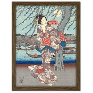 Artery8 Hiroshige Evening Breeze At The Ryogoku Bridge Artwork Framed Wall Art Print 18X24 Inch Artery8 Hiroshige Evening Breeze At The Ryogoku Bridge Artwork Framed Wall Art Print 18X24 Inch