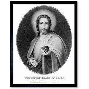 Wee Blue Coo Painting Allegory Portrait Message Jesus Sacred Heart Art Print Framed Poster Wall Decor 12X16 Inch Wee Blue Coo Painting Allegory Portrait Message Jesus Sacred Heart Art Print Framed Poster Wall Decor 12X16 Inch