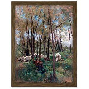 Artery8 Anton Mauve Sheep Herd In A Forest Summer Painting Artwork Framed Wall Art Print 18X24 Inch Artery8 Anton Mauve Sheep Herd In A Forest Summer Painting Artwork Framed Wall Art Print 18X24 Inch