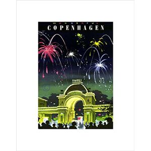 Wee Blue Coo Travel Copenhagen Denmark Tivoli Gardens Fireworks Vintage Wall Art Print Wee Blue Coo Travel Copenhagen Denmark Tivoli Gardens Fireworks Vintage Wall Art Print
