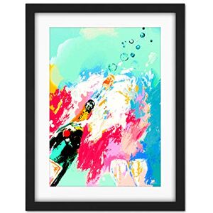 Wee Blue Coo Abstract Champagne Bottle Cork Pop Fizzy Artwork Framed Wall Art Print 18X24 Inch Wee Blue Coo Abstract Champagne Bottle Cork Pop Fizzy Artwork Framed Wall Art Print 18X24 Inch