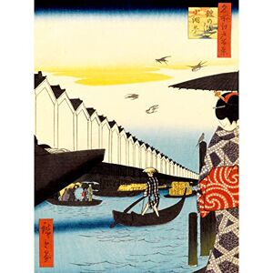Wee Blue Coo Painting Japanese Woodblock Boats In Harbour Day Art Canvas Print Wee Blue Coo Painting Japanese Woodblock Boats In Harbour Day Art Canvas Print