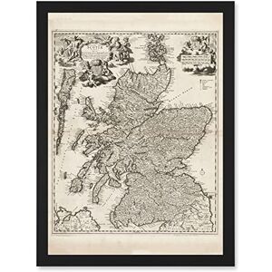 Artery8 Visscher 1689 Antique Pictorial Map Kingdom Scotland UK Artwork Framed Wall Art Print A4 Artery8 Visscher 1689 Antique Pictorial Map Kingdom Scotland UK Artwork Framed Wall Art Print A4