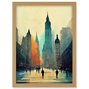Doppelganger33 LTD Twilight Wall Street New York City NYC Skyline Artwork Framed A3 Wall Art Print Doppelganger33 LTD Twilight Wall Street New York City NYC Skyline Artwork Framed A3 Wall Art Print