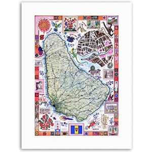Wee Blue Coo Barbados Caribbean Tropical MAP Poster Vintage Advertising Travel Canvas Art Wee Blue Coo Barbados Caribbean Tropical MAP Poster Vintage Advertising Travel Canvas Art