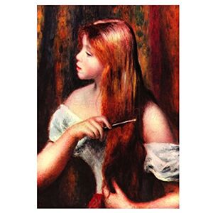 Wee Blue Coo Painting Renoir Combing Girl Old Master Wall Art Print Wee Blue Coo Painting Renoir Combing Girl Old Master Wall Art Print