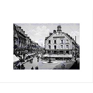 Wee Blue Coo PLACE DU PUITS SALES DIEPPE FRANCE 1895 OLD BW BLACK FRAMED ART PRINT B12X587 Wee Blue Coo PLACE DU PUITS SALES DIEPPE FRANCE 1895 OLD BW BLACK FRAMED ART PRINT B12X587
