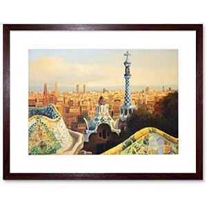Wee Blue Coo Park Guell Painting Barcelona Art Print Framed Poster Wall Decor 12x16 inch Wee Blue Coo Park Guell Painting Barcelona Art Print Framed Poster Wall Decor 12x16 inch