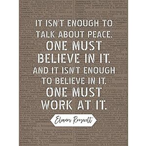 Artery8 Dictionary Inspiring Quote Eleanor Roosevelt Peace One Must Believe in it Unframed Wall Art Print Poster Home Decor Premium Artery8 Dictionary Inspiring Quote Eleanor Roosevelt Peace One Must Believe in it Unframed Wall Art Print Poster Home Decor Premium