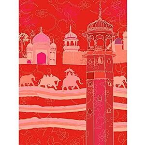 Wee Blue Coo Indian Elephants Archtecture Red Unframed Art Print Poster Wall Decor 12X16 Inch Wee Blue Coo Indian Elephants Archtecture Red Unframed Art Print Poster Wall Decor 12X16 Inch