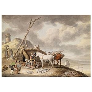 Wee Blue Coo Painting Landscape Rural Tischbein Fishing Village Wall Art Print Wee Blue Coo Painting Landscape Rural Tischbein Fishing Village Wall Art Print