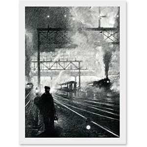 Artery8 - Railway 1912 Train Drawing - A4 - Framed - Art Print Artery8 - Railway 1912 Train Drawing - A4 - Framed - Art Print