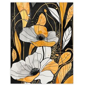 Artery8 Abstract Gold Black Poppy Flowers Floral Painting Living Room Large Wall Art Poster Print Thick Paper 18X24 Inch Artery8 Abstract Gold Black Poppy Flowers Floral Painting Living Room Large Wall Art Poster Print Thick Paper 18X24 Inch