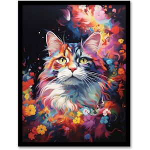 Artery8 Norwegian Forest Cat Lover Gift Pet Portrait Colourful Artwork Painting Artwork Framed Wall Art Print A4 Artery8 Norwegian Forest Cat Lover Gift Pet Portrait Colourful Artwork Painting Artwork Framed Wall Art Print A4