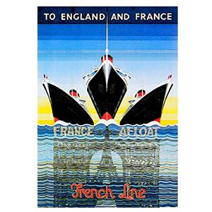Wee Blue Coo Travel England France Ship Liner Cruise Vintage Advert Wall Art Print Wee Blue Coo Travel England France Ship Liner Cruise Vintage Advert Wall Art Print